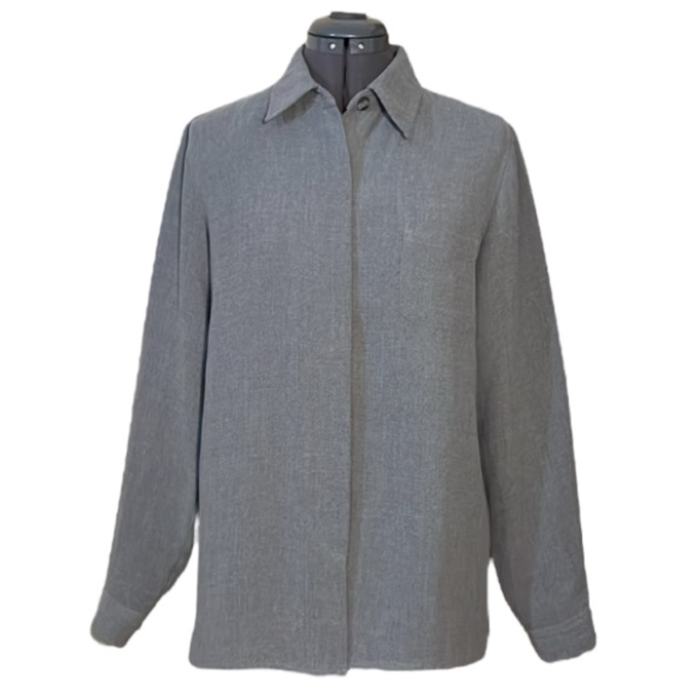 2/$30 NY & Co New York and Company Grey Blouse Size Large
